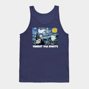 Vincent Van Ghosts Starry Night Van Gogh Halloween Pun Tank Top